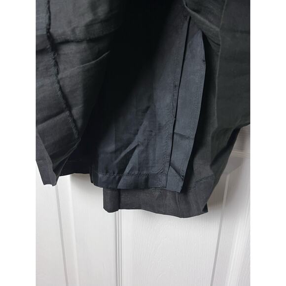 Onde Skirt 100% Linen Pleated Lined Black Flowy Skirt Size 6 - Picture 6 of 15